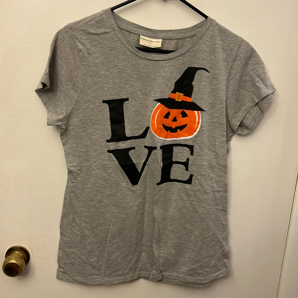 Bobbie Brooks Halloween Shirt Grey Size Large